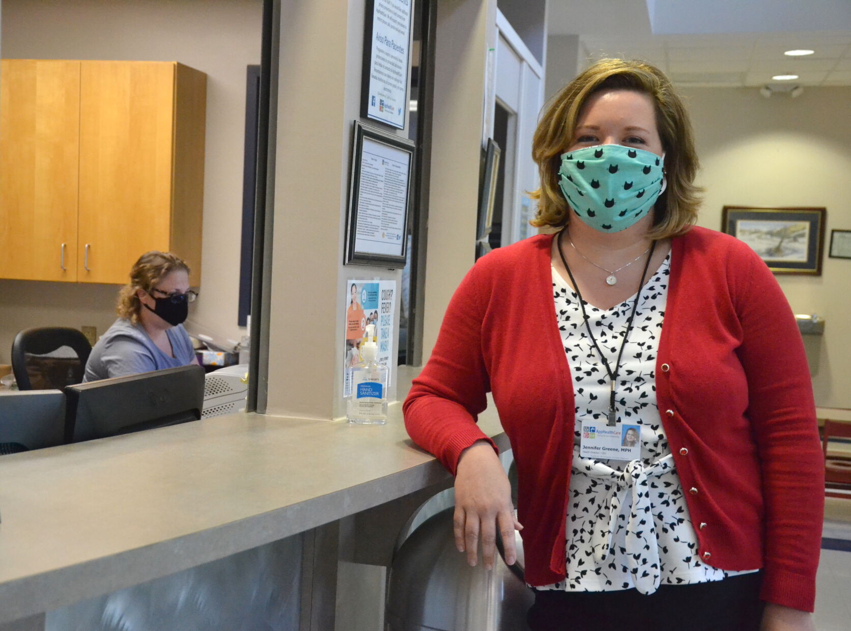 Jennifer Greene in health department lobby